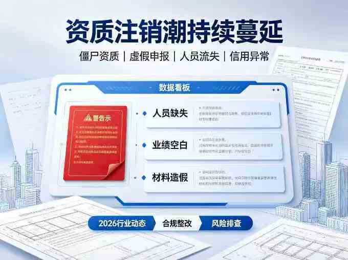2026建企资质“注销潮”持续蔓延！多地批量撤回不合格资质，合规成生存底线